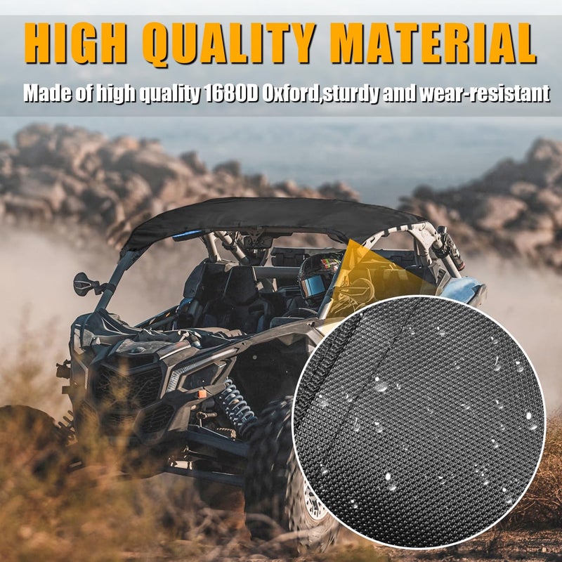 MFC Soft Canvas Roof Top Compatible With For UTV Can-Am Maverick X3 2017-2024 2 Doors Roof Soft Top Sunshade - Image 2
